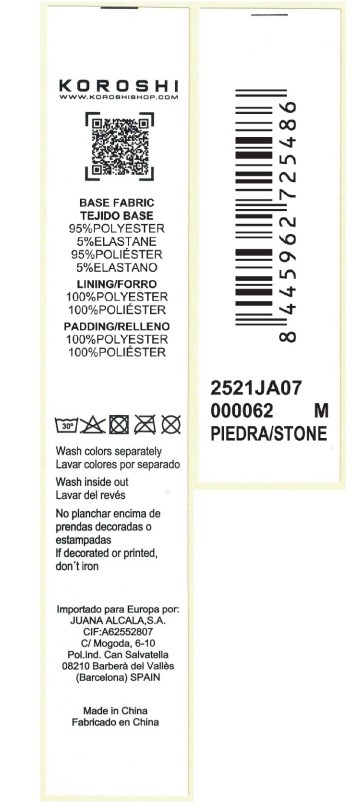 Caçadora d’home color pedra amb coll alt, cremallera i butxaques. Confeccionada en 100 % polièster, resistent i lleugera. 2