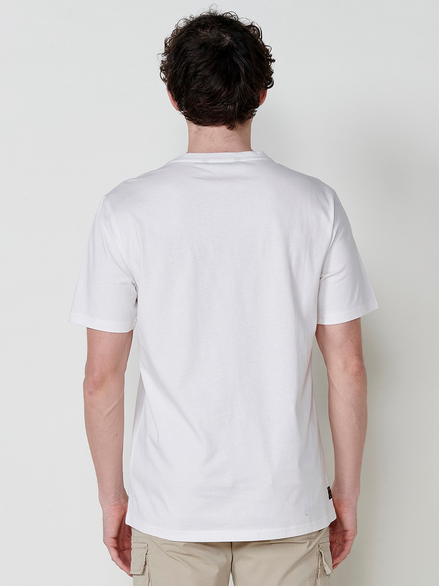 T-shirt homme écru avec imprimé frontal et col rond