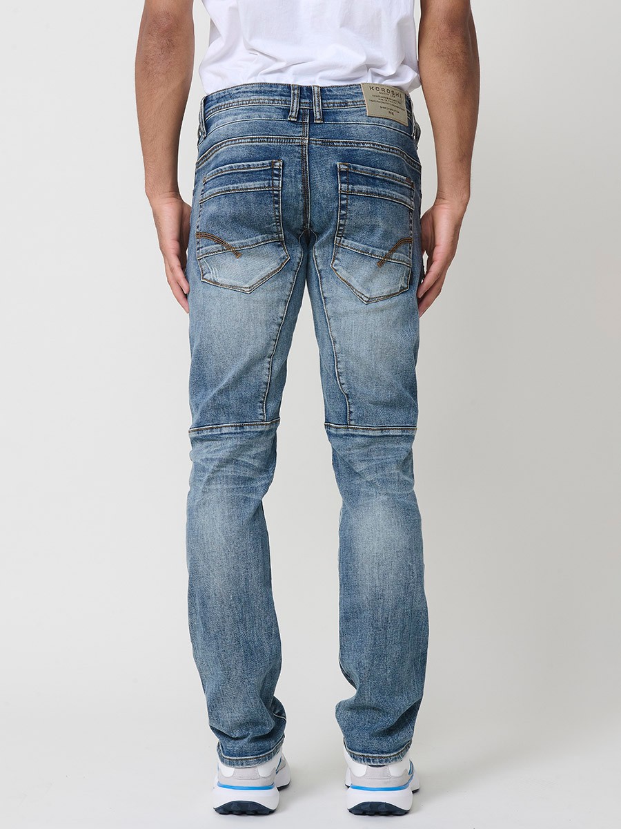 Jean homme Workwear Regular Fit en bleu clair, en coton avec élasthanne pour un confort optimal.