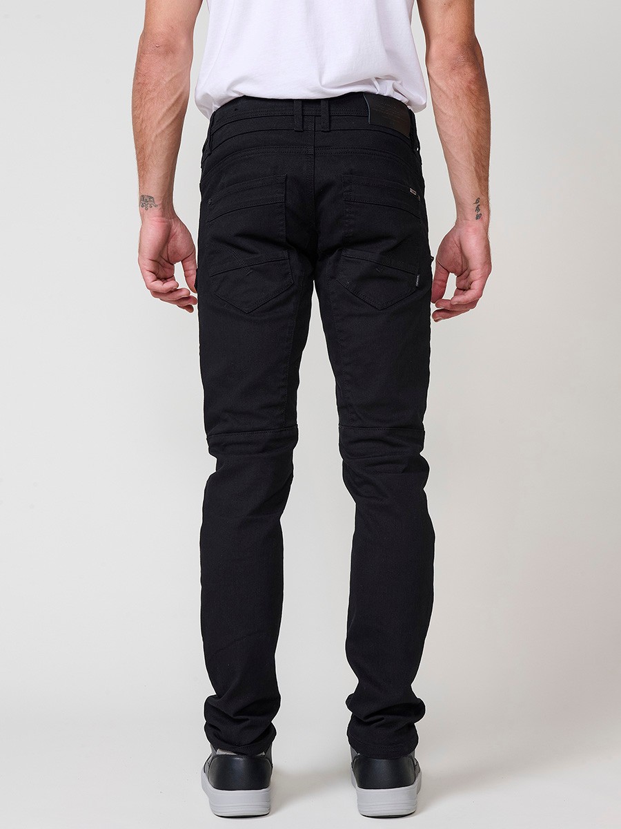 Jean homme noir coupe regular fit style workwear. Fermeture zippée et bouton. 5