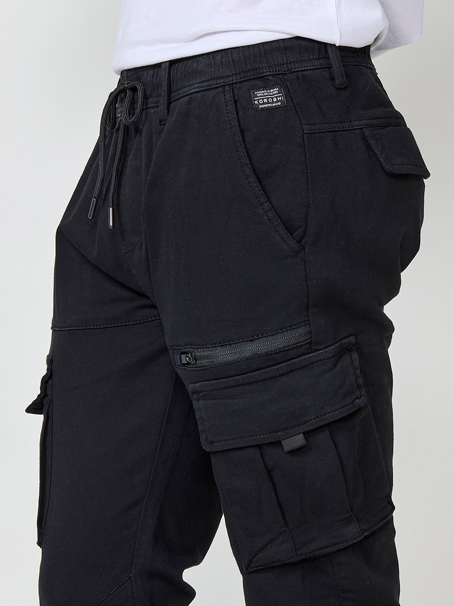 Koroshi Jogginghose für Herren mit Cargotaschen und verstellbarem Bund