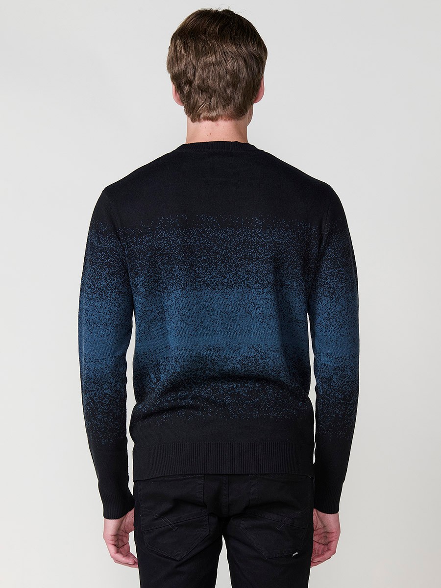 Jersey petróleo de hombre en tricot con cuello redondo y manga larga. Tejido 100% acrílico, ligero, cómodo y atemporal.