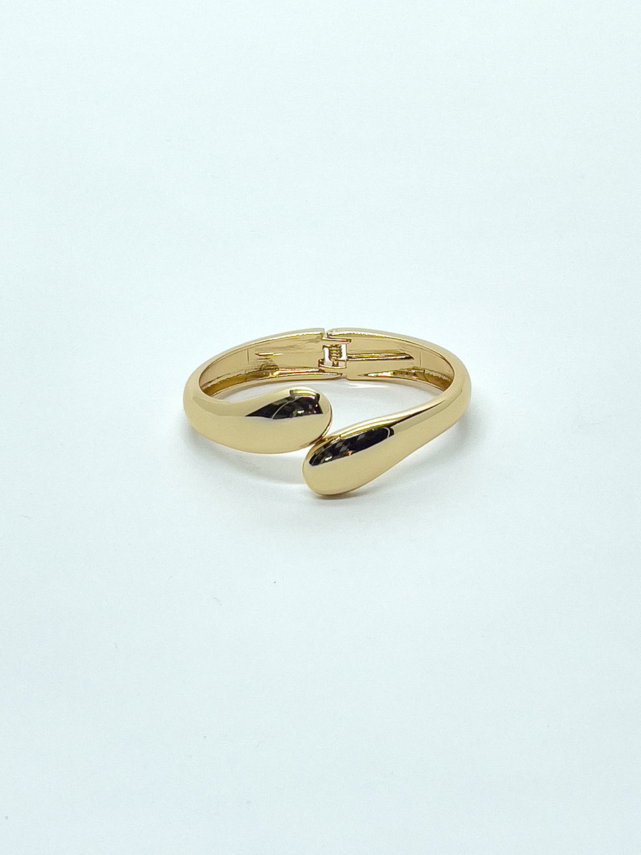 Bracelet rigide doré avec fermoir pour femme