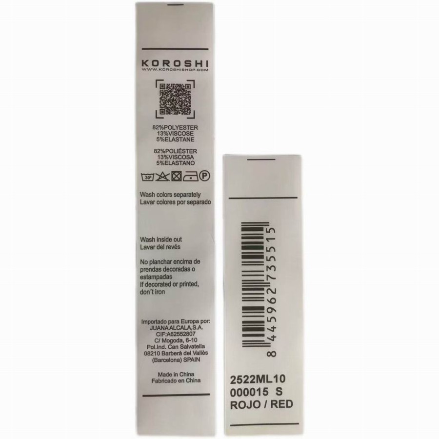 Damen Langarmshirt in Rot mit V-Ausschnitt, Slub-Melange-Struktur, Blumenprint und Stickerei. Mit Knopfleiste und drei Knöpfen. 2