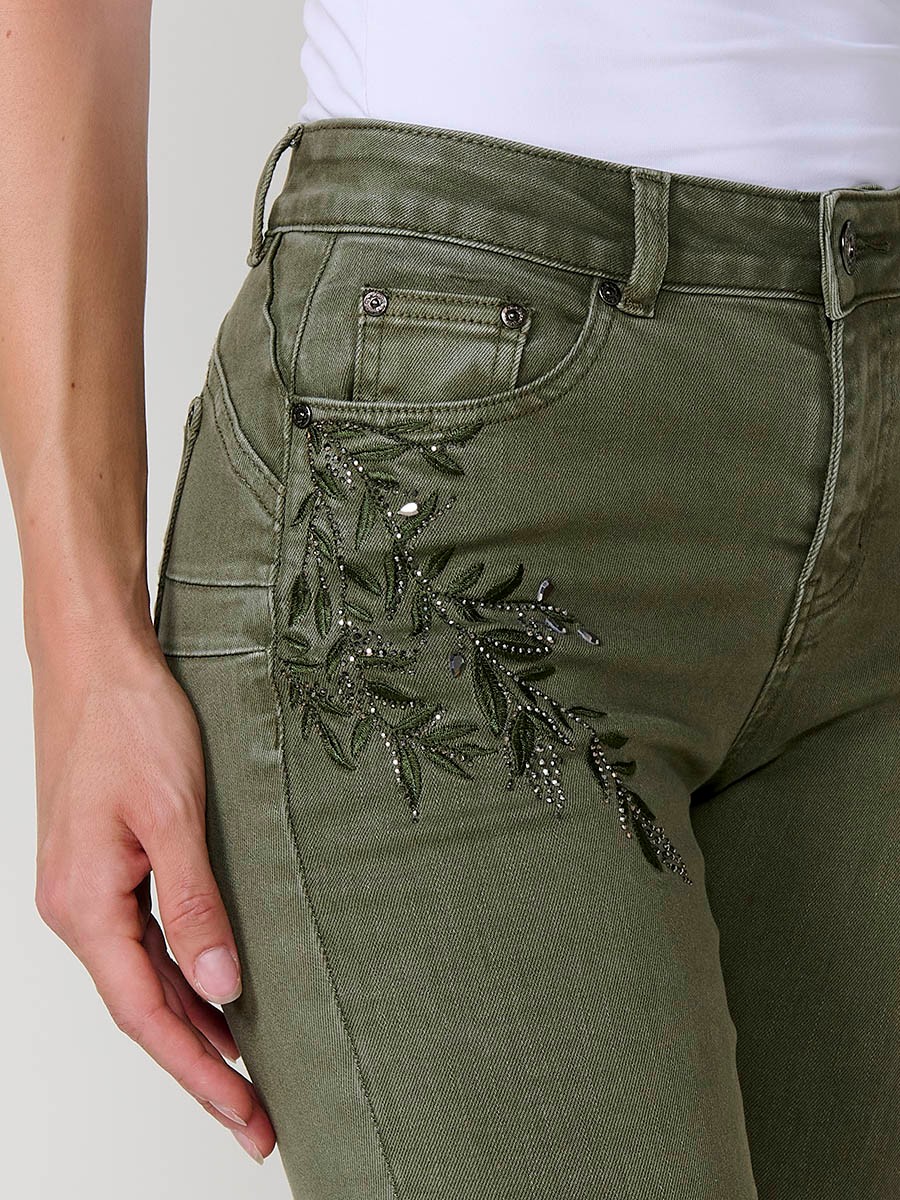 Texans Slim Push-Up de Dona – Tiro Mitjà amb Brodat Brillant
