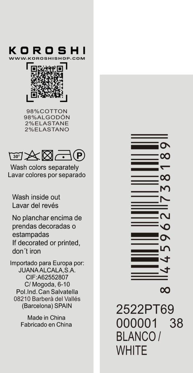 Pantalón de pana elástica de mujer corset boot cut, tiro alto, cinco bolsillos y cierre con tres botones metálicos blancos.