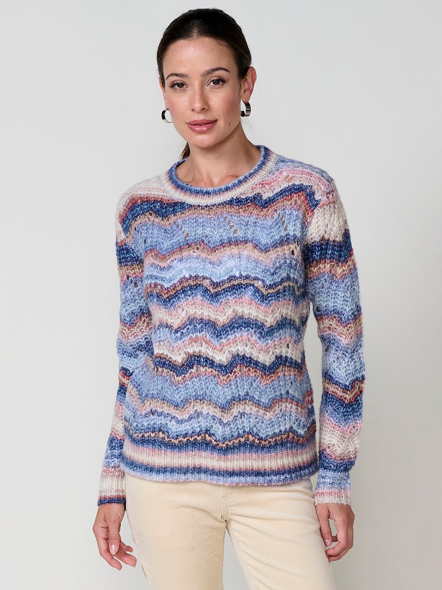 Jersey multicolor mujer de punto con logo metálico Koröshi