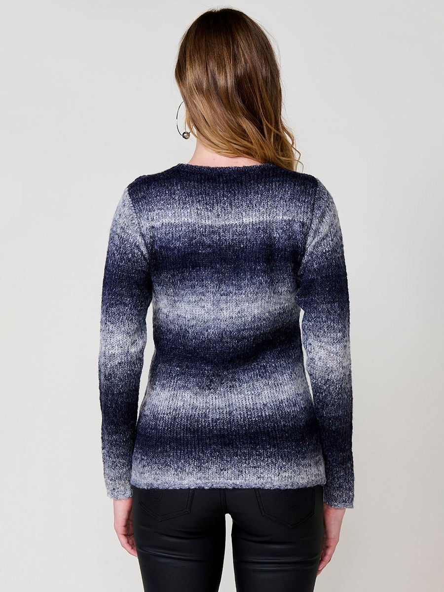 Jersey navy mujer de punto con lentejuelas e hilo metalizado 6