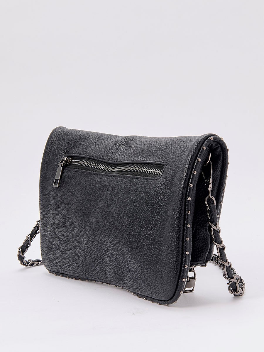 Slim crossbody bag for women in faux leather, top zipper closure and inner pocket.