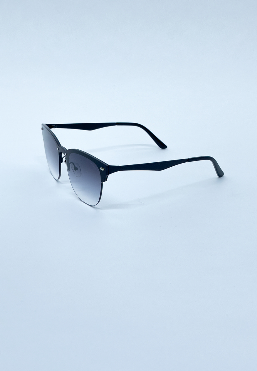Gafas de sol unisex metálicas negras con lentes degradadas 1