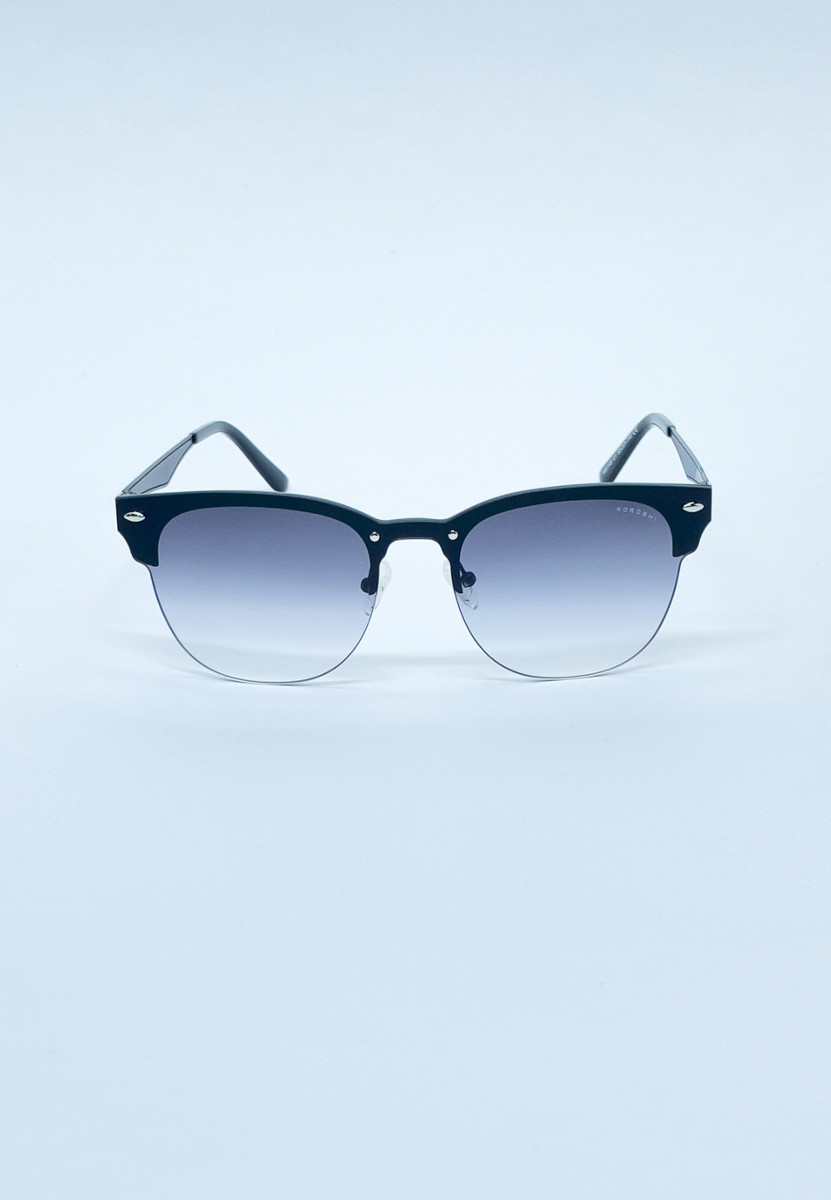 Gafas de sol unisex metálicas negras con lentes degradadas 2