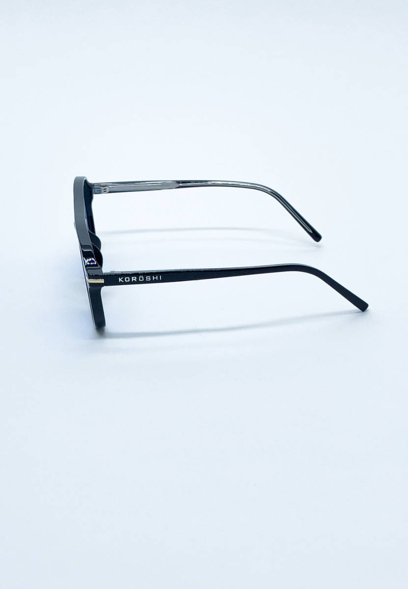 Gafas de sol unisex negras con lentes azules