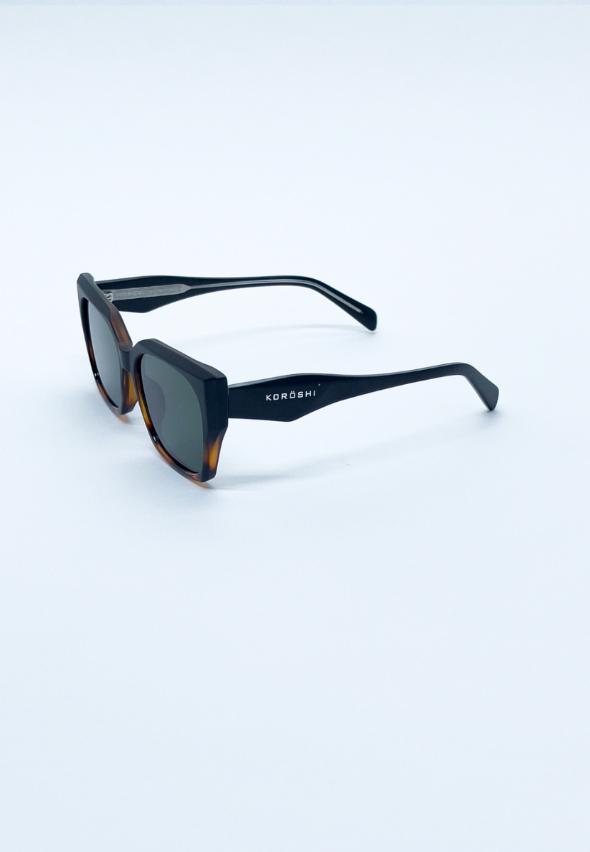 Gafas de sol unisex efecto carey marrón con lentes negras degradadas 1