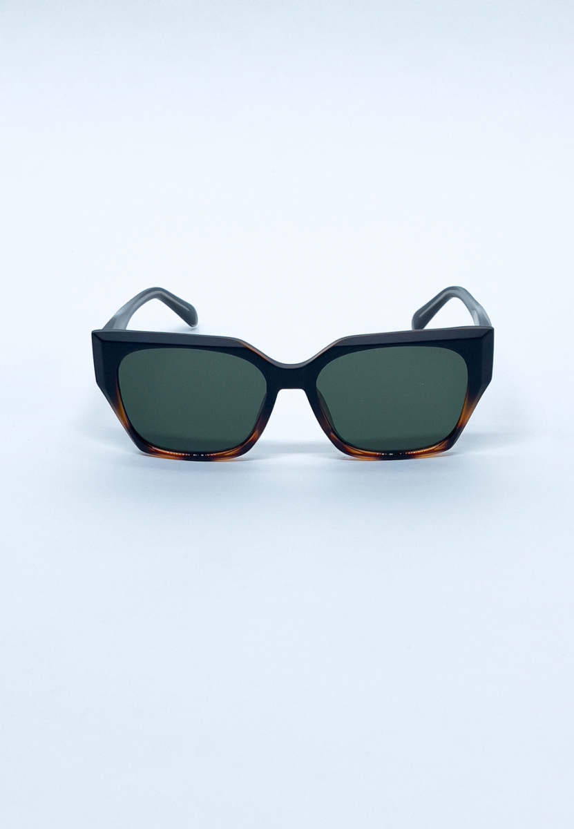 Gafas de sol unisex efecto carey marrón con lentes negras degradadas 2