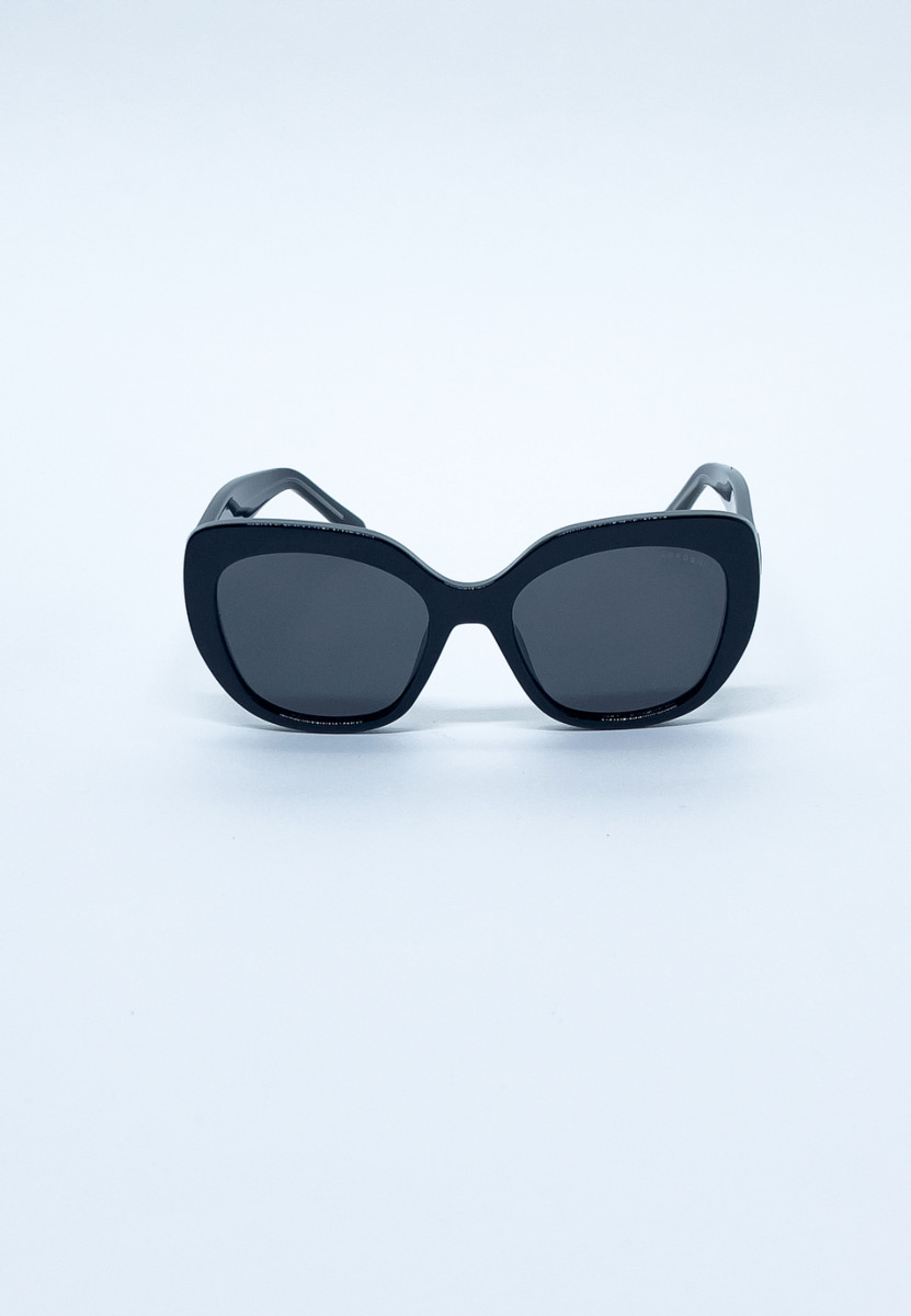 Gafas de sol de mujer tipo cat eye negras brillantes con lentes polarizadas 3