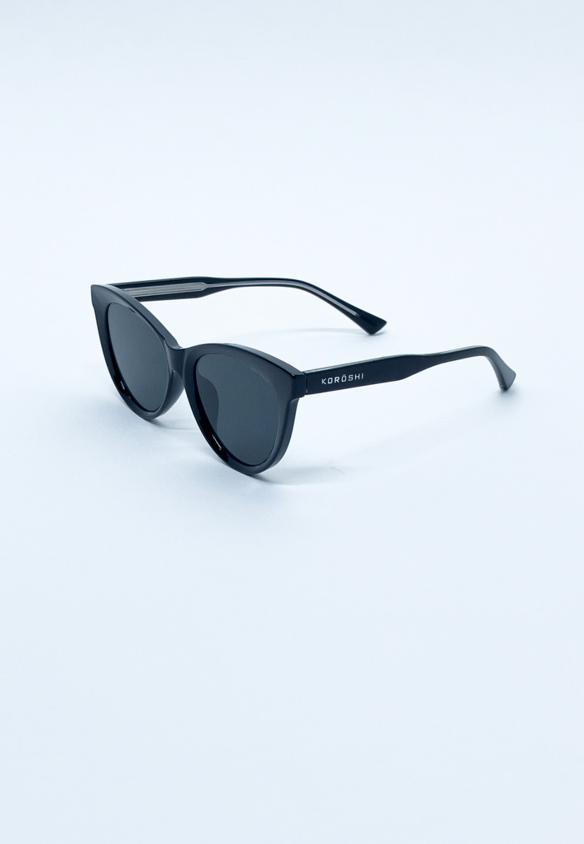 Gafas de sol de mujer cat eye negras brillantes con lentes