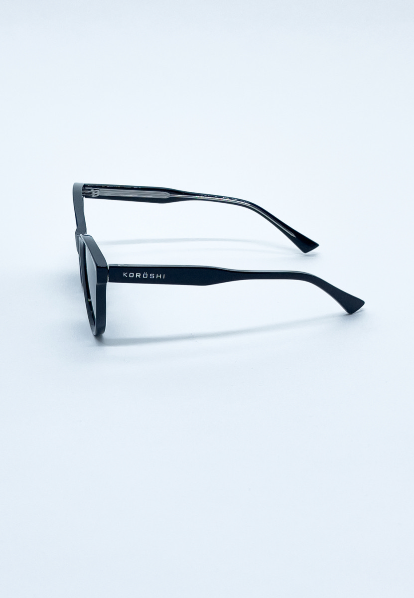 Gafas de sol de mujer cat eye negras brillantes con lentes