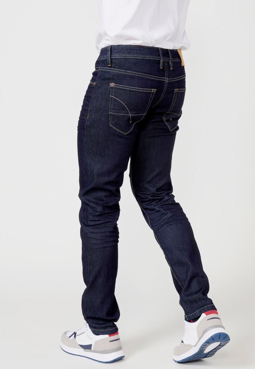 Jeans de hombre regular fit azul efecto lavado suave