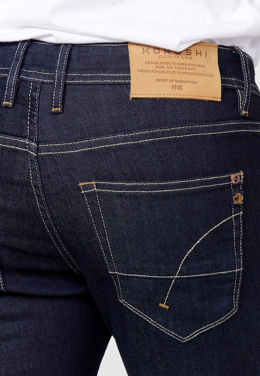 Jeans de hombre regular fit azul efecto lavado suave