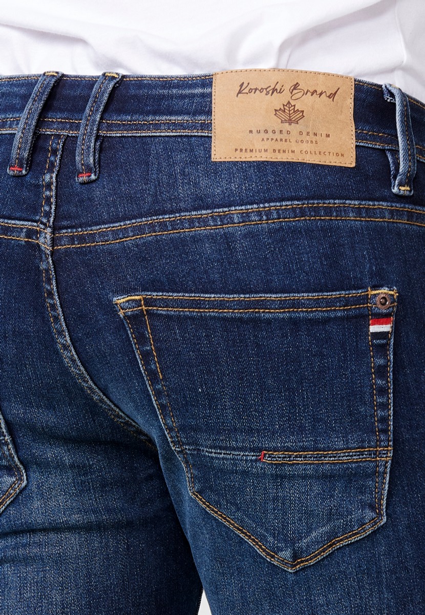 Jeans de hombre regular fit azul efecto lavado