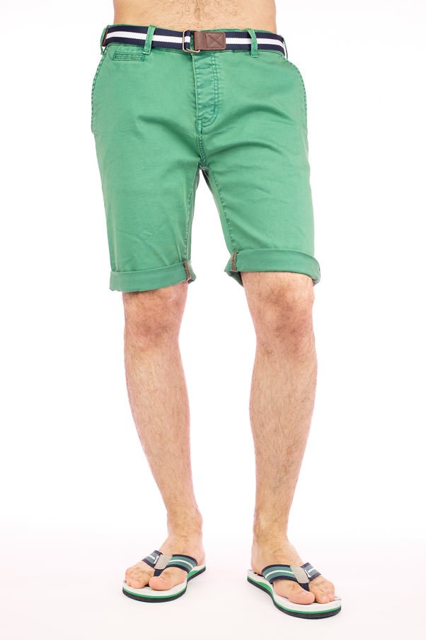 Pantalón corto de algodón de estilo chino color verde para Hombre