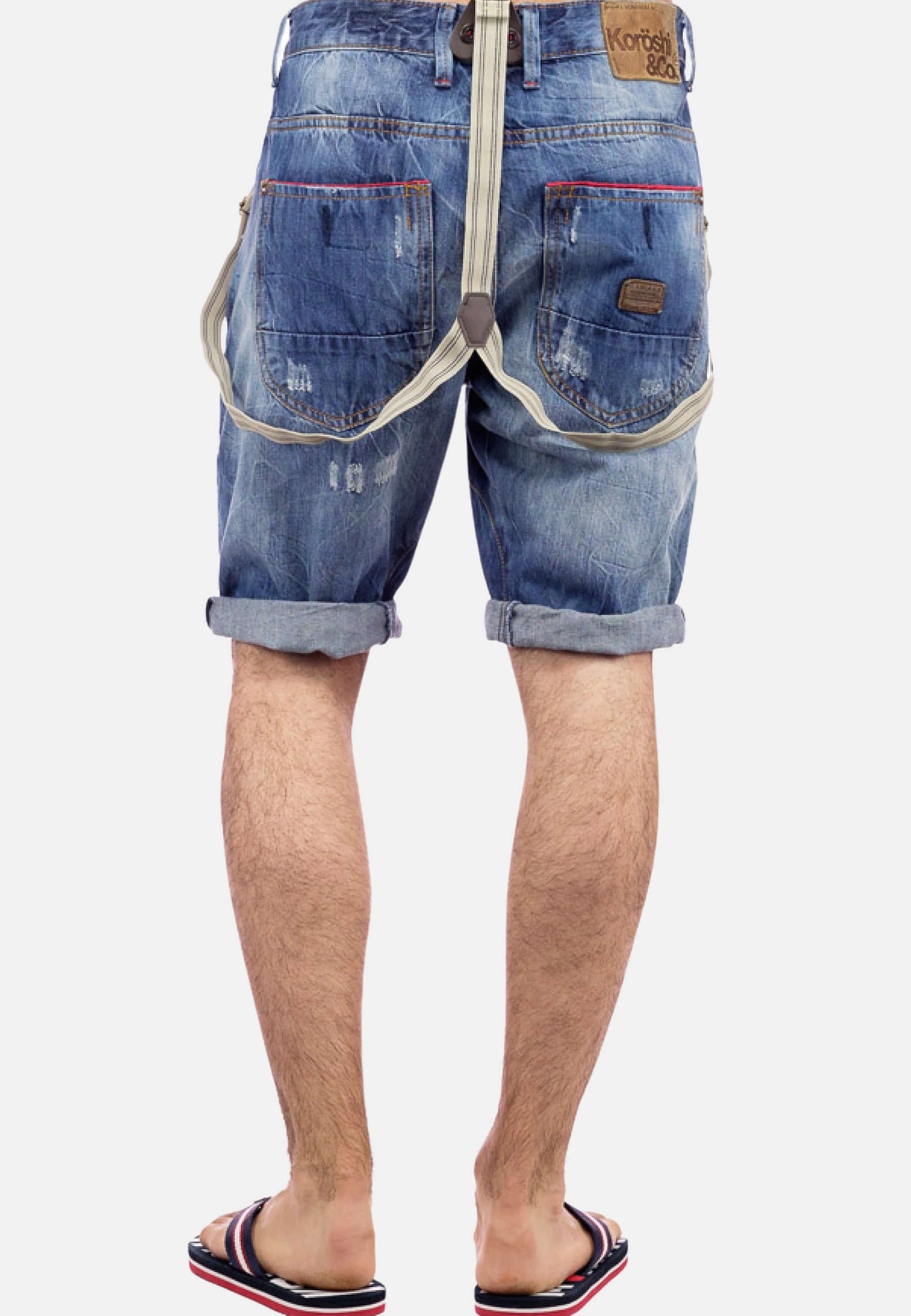 Pantalón corto denim efecto desgastado color azul para hombre | Ropa Casual 3