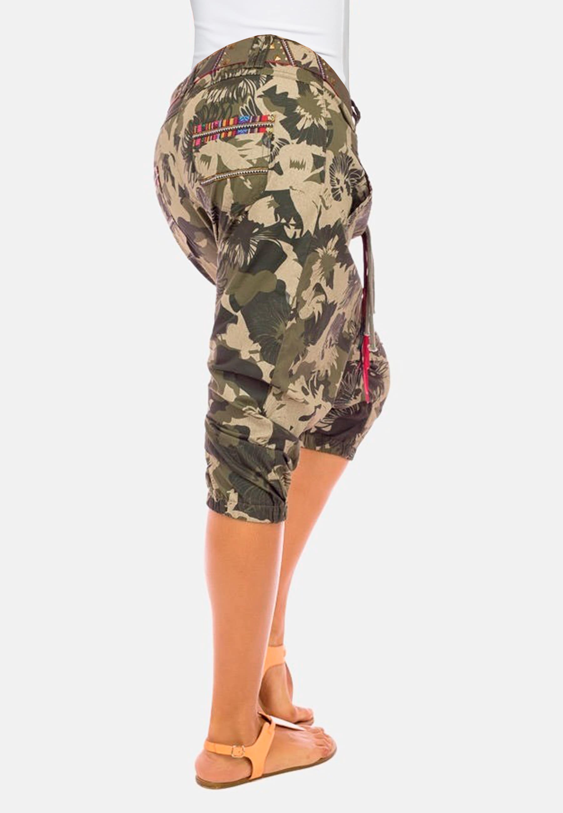 Pantalón pirata de Algodón superbaggy color camuflaje para Mujer 1