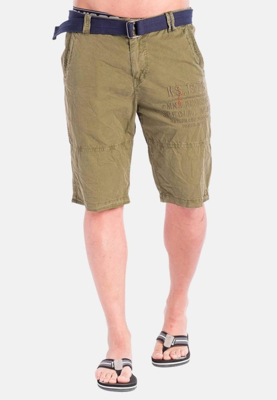 Pantalón corto bermuda cargo de algodón color kaki | Ropa casual