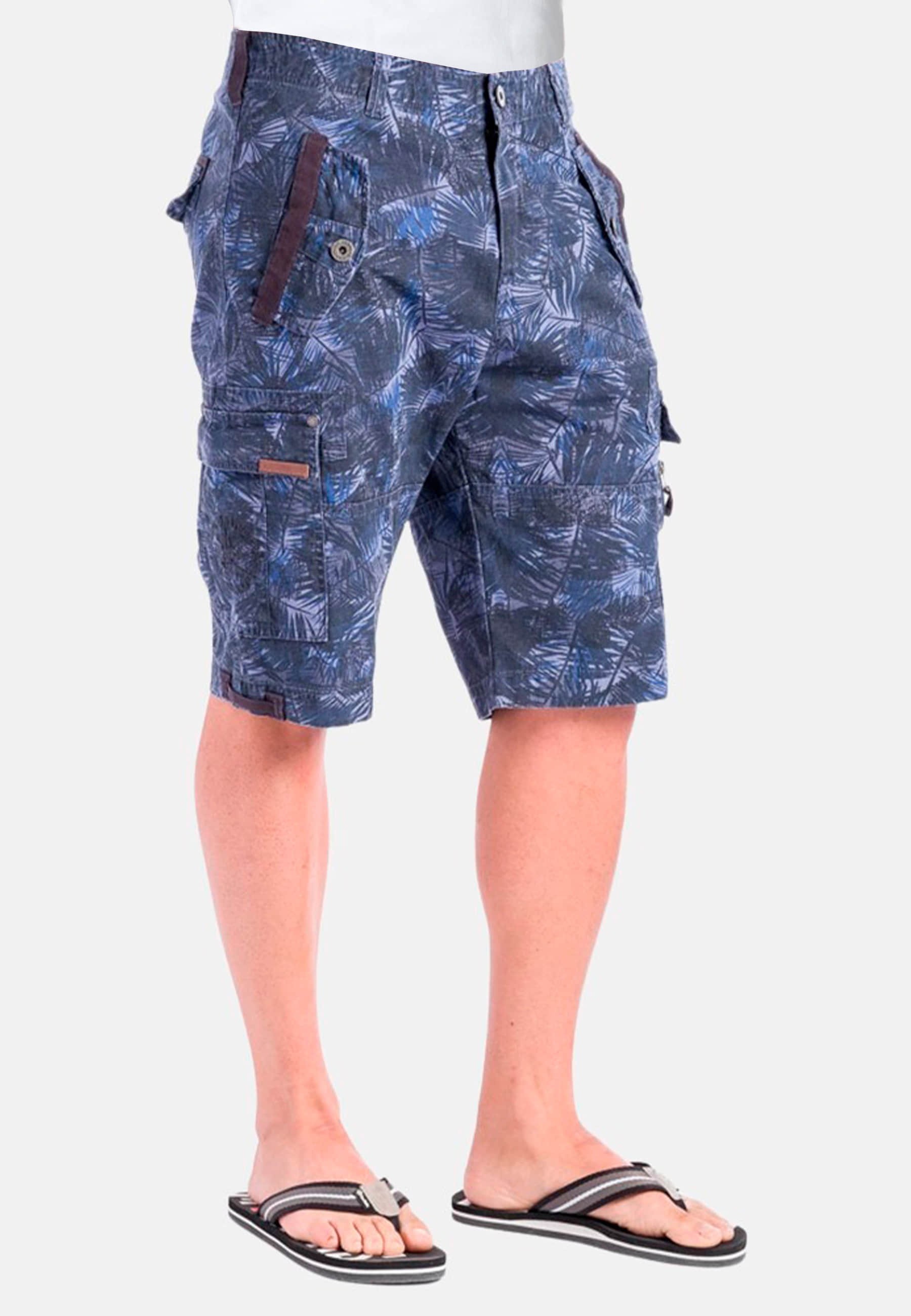 Pantalón corto Bermuda cargo estampada de Algodón color Azul para Hombre 2