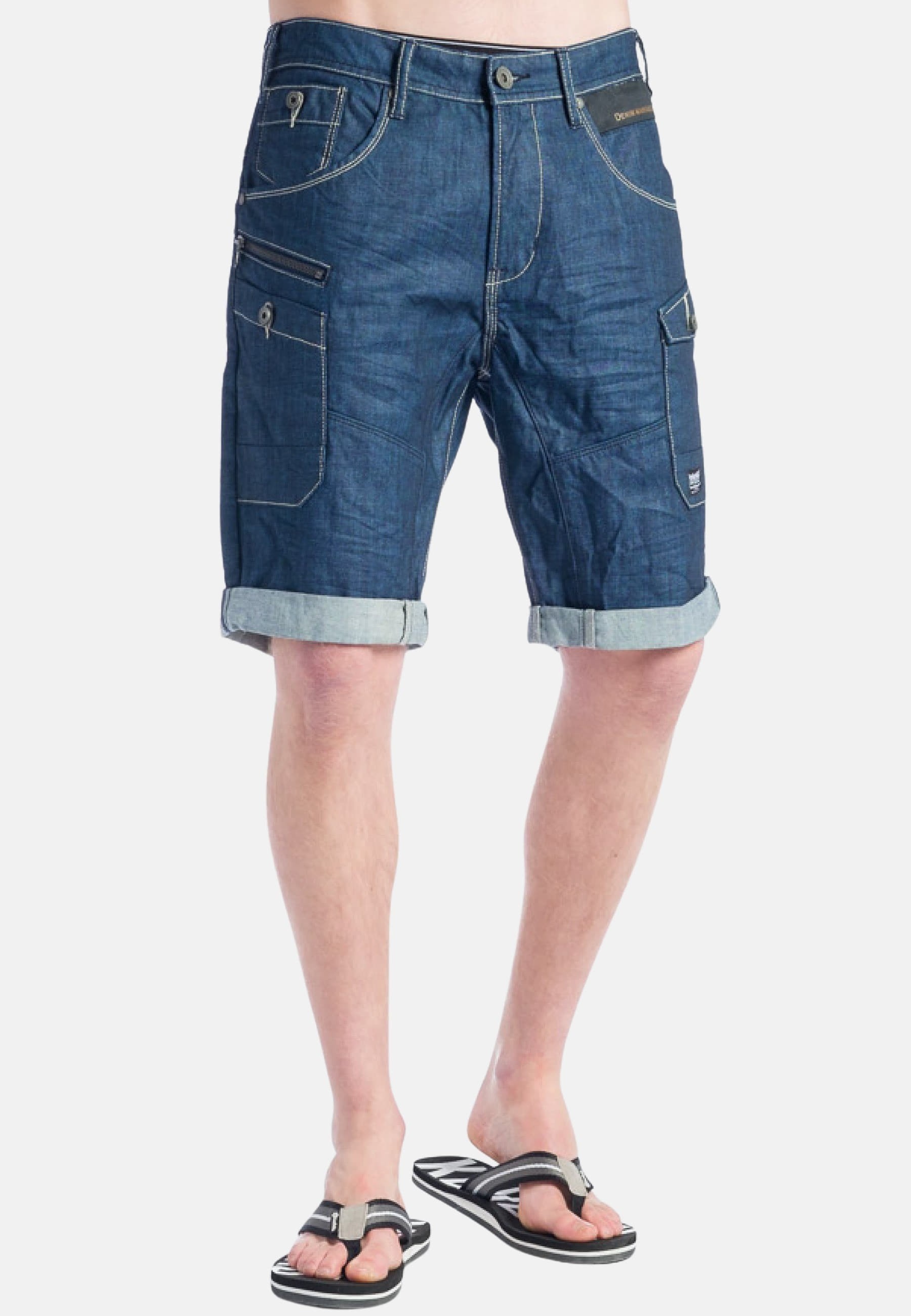 Pantalón corto Bermuda denim bolsillos de Algodón color Azul oscuro para Hombre 3