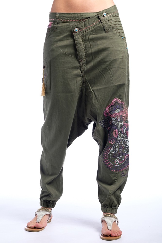 Pant largo semibaggy bordado