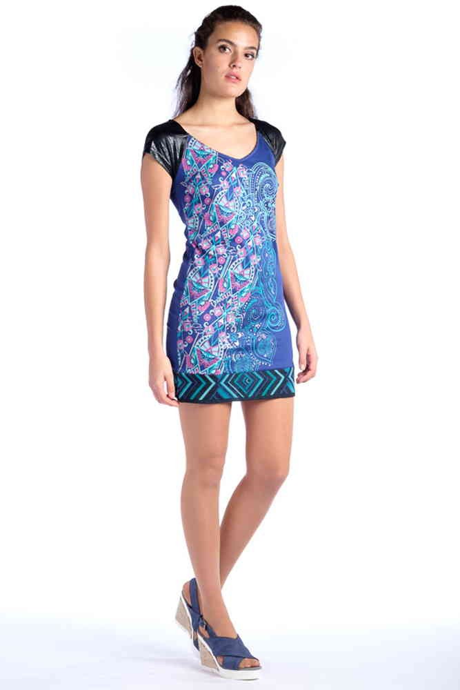 Vestido estampado manga corta | Estilo versátil