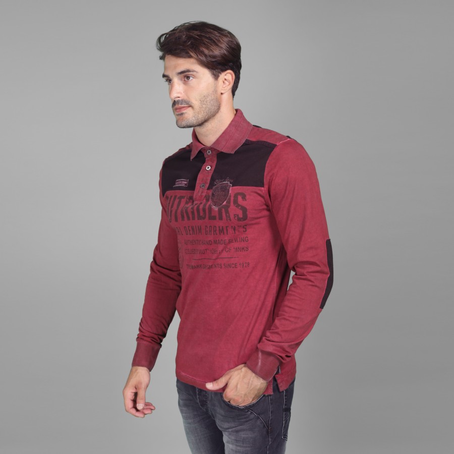 Polo dirty wash manga larga 1