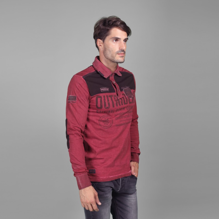 Polo dirty wash manga larga 2