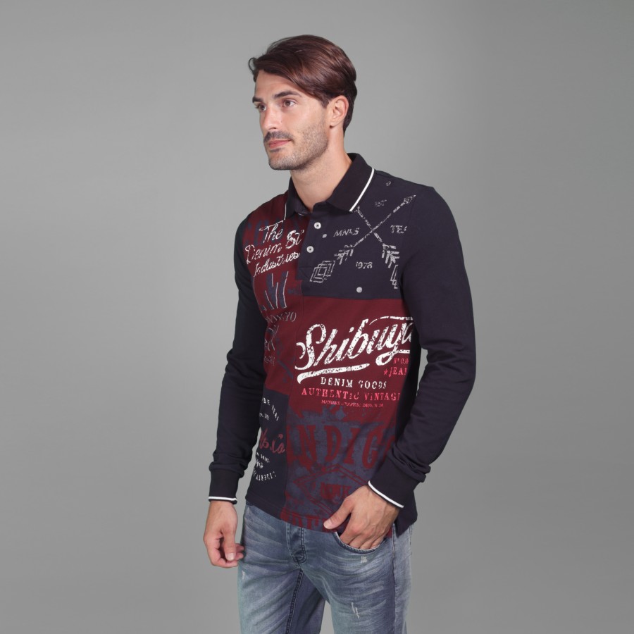 Polo estampado letras m/l piquÉ 1