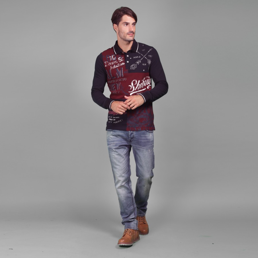 Polo estampado letras m/l piquÉ 4