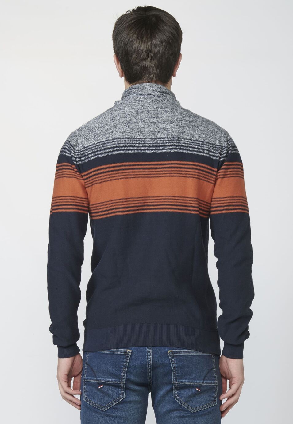 Jersey de punto de Algodón con Cuello Ajustable con Cordón para Hombre 3