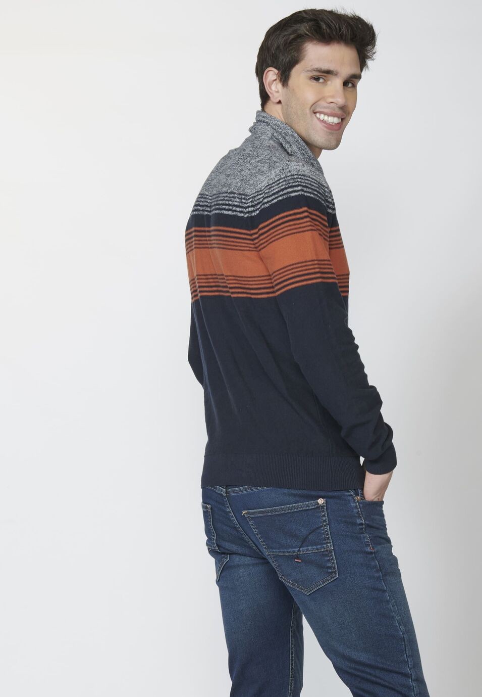 Jersey de punto de Algodón con Cuello Ajustable con Cordón para Hombre 1
